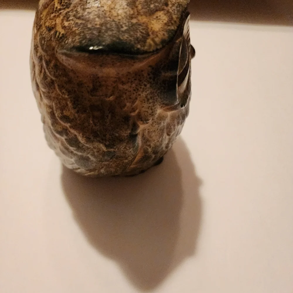 Owl Bank (Piggy Bank) Slit In Left Eye For Coins. Stopper Bottom. 5" T X 4 " W - Picture 6 of 8